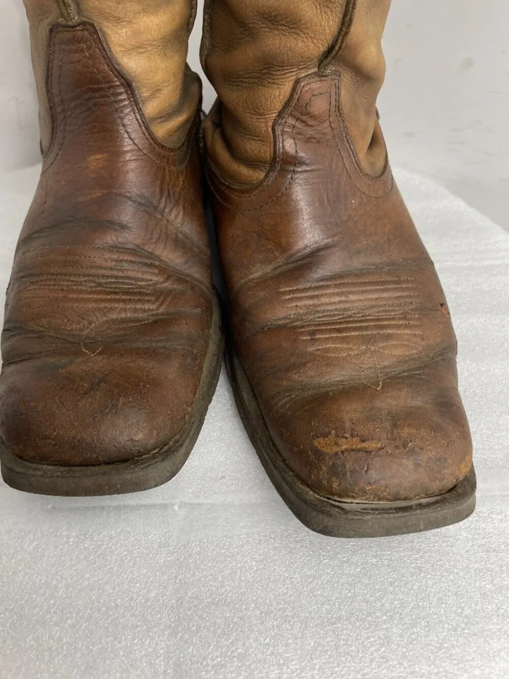 Ariat Rambler Western Brown Leather Wide Square Toe Cowboy Boots Men's 10 EE